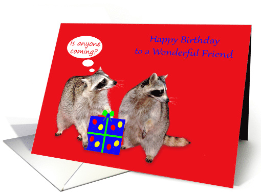 Birthday to Friend, two adorable raccoons stealing a... (871175)