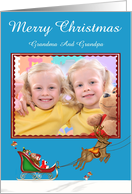 Christmas custom relationship photo card, Raccoon with sleigh card