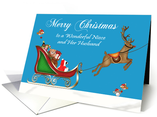 Christmas to Niece and Husband with a Raccoon Santa Claus... (879971)