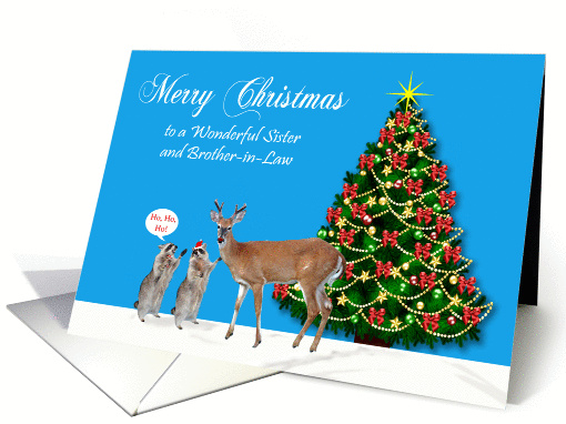 Christmas to Sister and Brother-in-Law, Raccoons with... (883331)