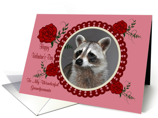 Valentine's Day To Grandparents, Raccoon in a heart frame... (885988)