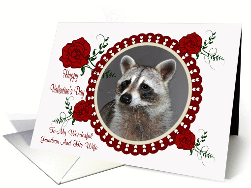 Valentine's Day To Grandson and Wife, Raccoon in a heart... (886291)