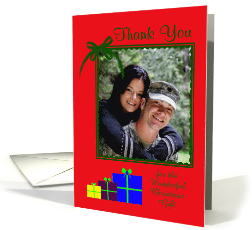 Thank You for the Christmas Gift custom name photo card,... (888848)