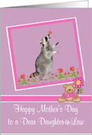 Mother’s Day to Daughter-in-Law, Raccoon with a butterfly on his nose card