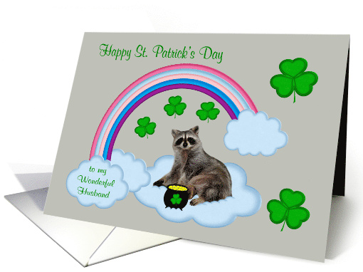 St. Patrick's Day to Husband with a Cute Raccoon and a Big... (905475)