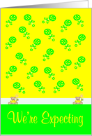 We’re Expecting, Green rattles with a love bear card