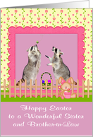 Easter to Sister and Brother-in-Law, Raccoons with basket of eggs card