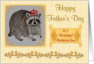 Father’s Day To Brother-in-Law, Raccoon wearing a king’s crown, gold card