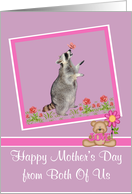 Mother’s Day from Both Of Us, Raccoon with a butterfly on his nose card