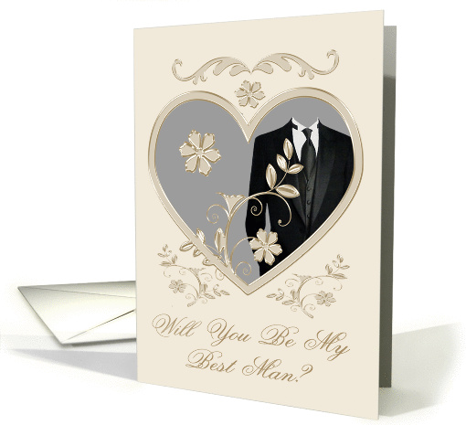 Invitations, Will You Be My Best Man, Tuxedo In A Silver... (919052)