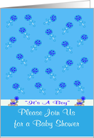 Invitations, Baby Shower, Expecting A Boy, love bears, blue rattles card