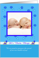 Birth Announcement Photo Card, It’s Twin Boys card