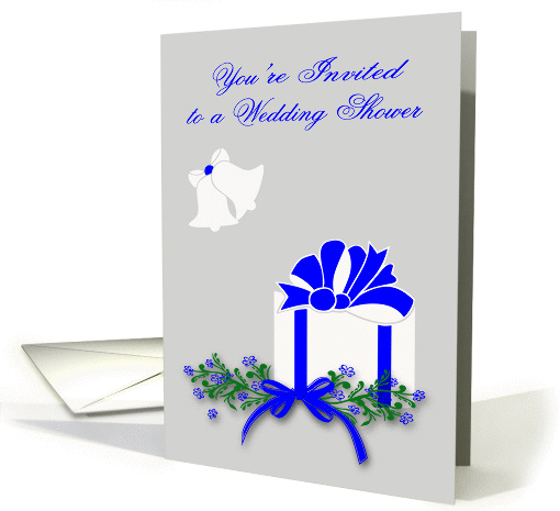 Invitations, Wedding Shower, general, gift with flowers and bells card