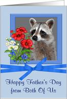 Father’s Day from Both Of Us with a Portrait of a Raccoon in a Frame card