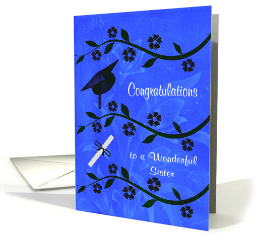Congratulations to Sister on Graduation with Flowers, Cap... (932486)