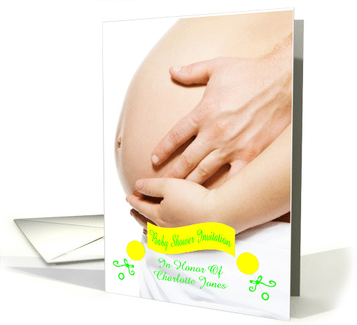 Invitations, Baby Shower Custom Name Photo Card, gender neutral card
