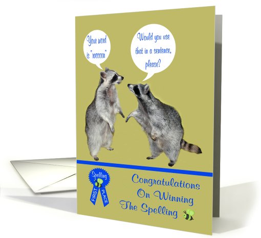 Congratulations On Winning The Spelling Bee card (933680)