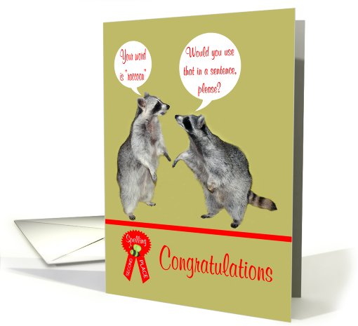 Congratulations On Second Place In The Spelling Bee card (933693)