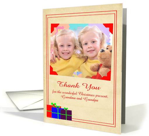 Thank You for the Christmas Present custom name photo card (935007)