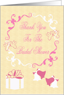 Thank You For The Bridal Shower, general, pink and white bells, gift card