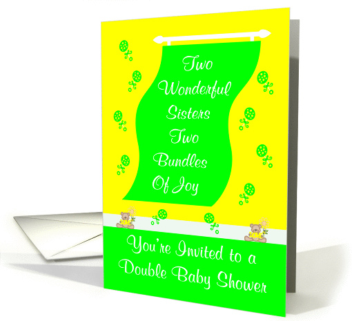 Invitations, Double Baby Shower for Sisters, gender... (937129)