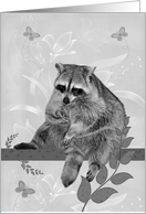Blank Any Occasion Note Card with a Raccoon Sitting on a Tree Limb card