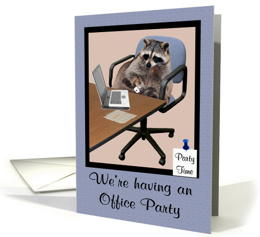 Invitations, Office Party, General, adorable raccoon in... (938240)