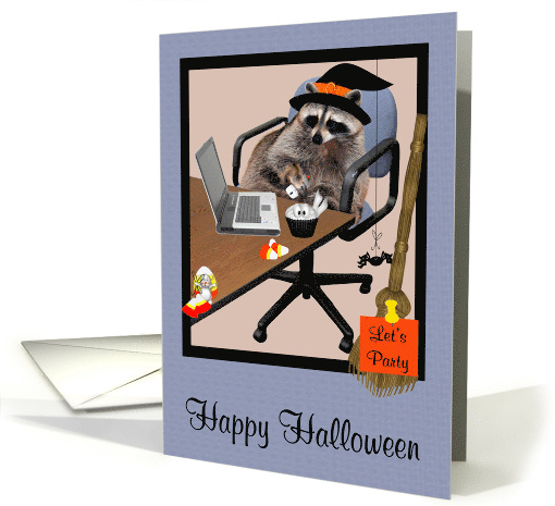 Halloween, office general, Raccoon in an office setting... (938733)