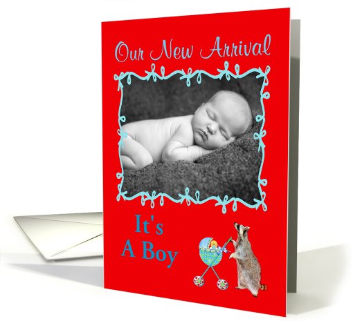 Birth Announcement Photo Card, Boy card (940714)