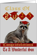 Congratulations to Son on Graduation Custom Year 2025 in Red card