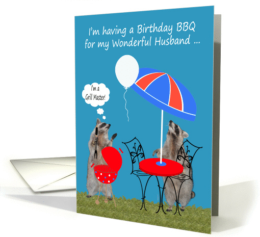 Invitations, Birthday Barbecue for Husband, adorable... (941483)