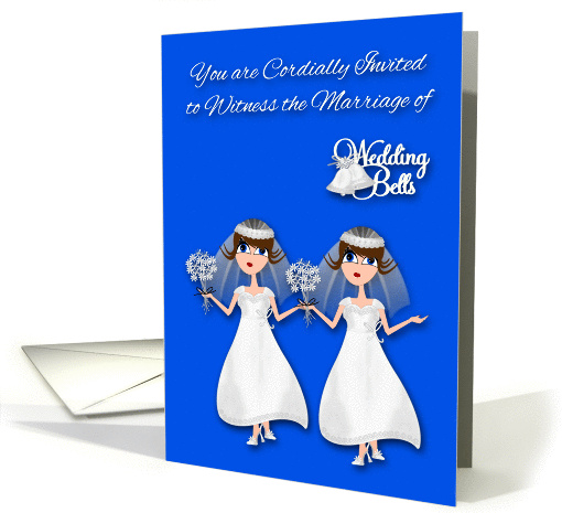 Invitations, Lesbian Wedding, general, bridal gowns with... (942232)