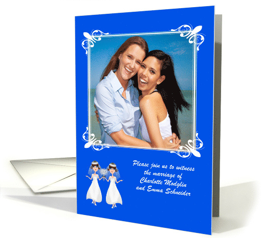 Invitations, Lesbian Wedding, custom name photo card, two brides card