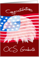 Congratulations, OCS Graduate, Bald Eagle on American flag card