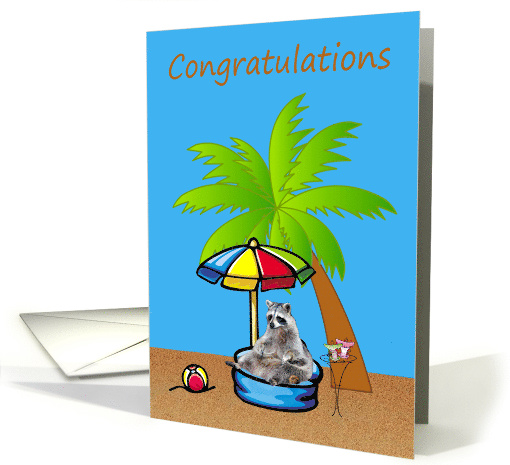 Congratulations to Husband on Retirement Card with a Raccoon card