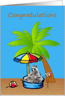 Congratulations to Sister on Retirement with a Raccoon Enjoying Life card