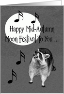 Chinese Mid-Autumn Moon Festival, Raccoon singing card