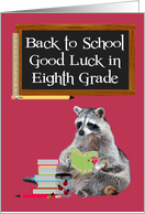 Back to School, Eighth Grade, Raccoon Holding A Book, jar of lady bugs card