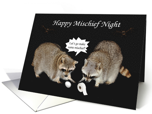 Mischief Night, general, October 30, Raccoons with egg,... (969613)