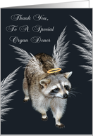 Thank You, Organ Transplant Donor, Raccoon Angel card