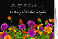 Thank You For Memorial Donation For Our Chaplain card