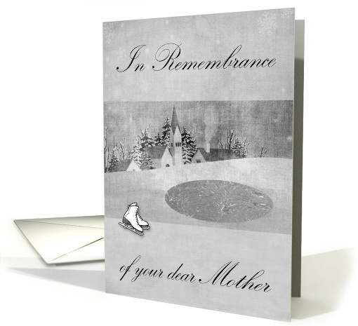 Remembrance of Mother Thinking of you at Christmas Winter Scene card