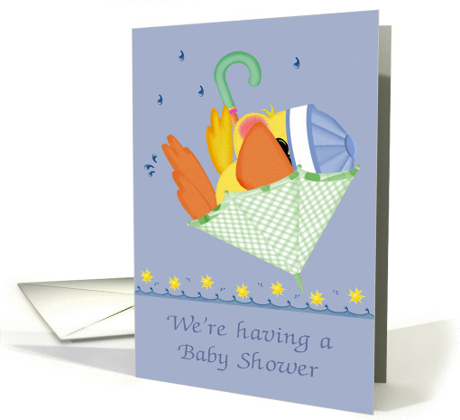 Invitations, Baby Shower, It's A Boy, baby duck in a... (981497)