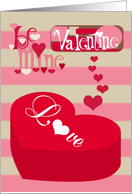 Valentine’s Day To Sweetheart, hearts on a striped pink background card