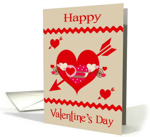 Valentine's Day, general, red, pink hearts with arrows and... (985391)