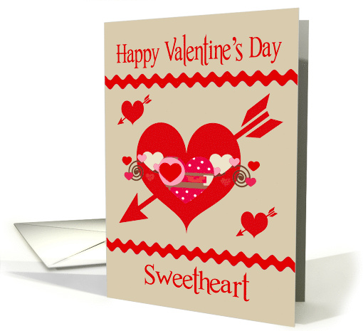 Valentine's Day to Sweetheart with Colorful Hearts and Zigzags card