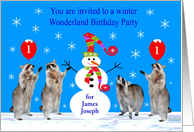 Invitations, Birthday Party, custom name and age, Winter Wonderland card