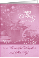 Christmas to Daughter and Wife with a Beautiful Festive Display card