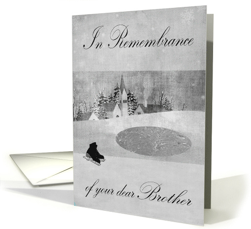 Remembrance of Brother Thinking of you at Christmas Winter Scene card