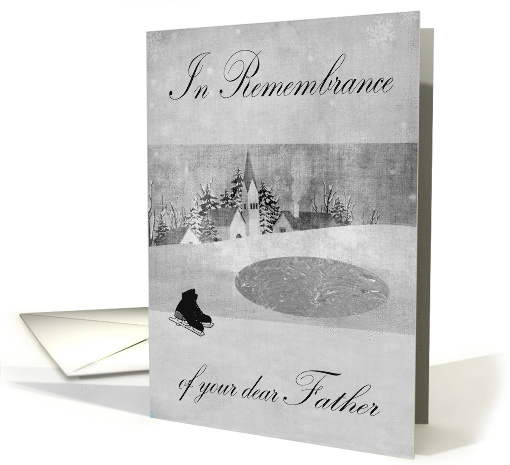 Remembrance of Father Thinking of you at Christmas Winter Scene card